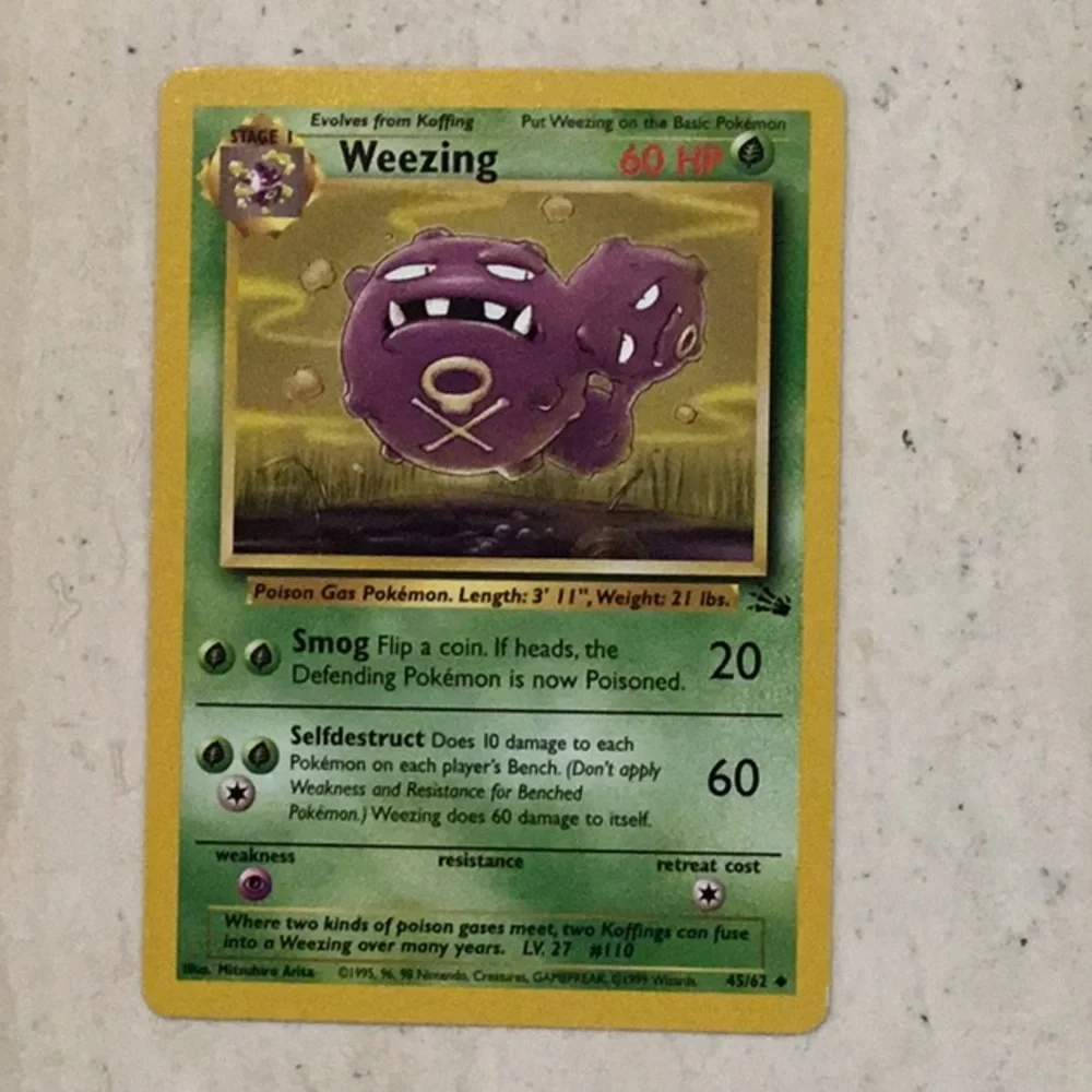 1999 Pokemon Cards Fossil Base Set Gastly Ekans Arbok Tentacruel Lot 8 Card